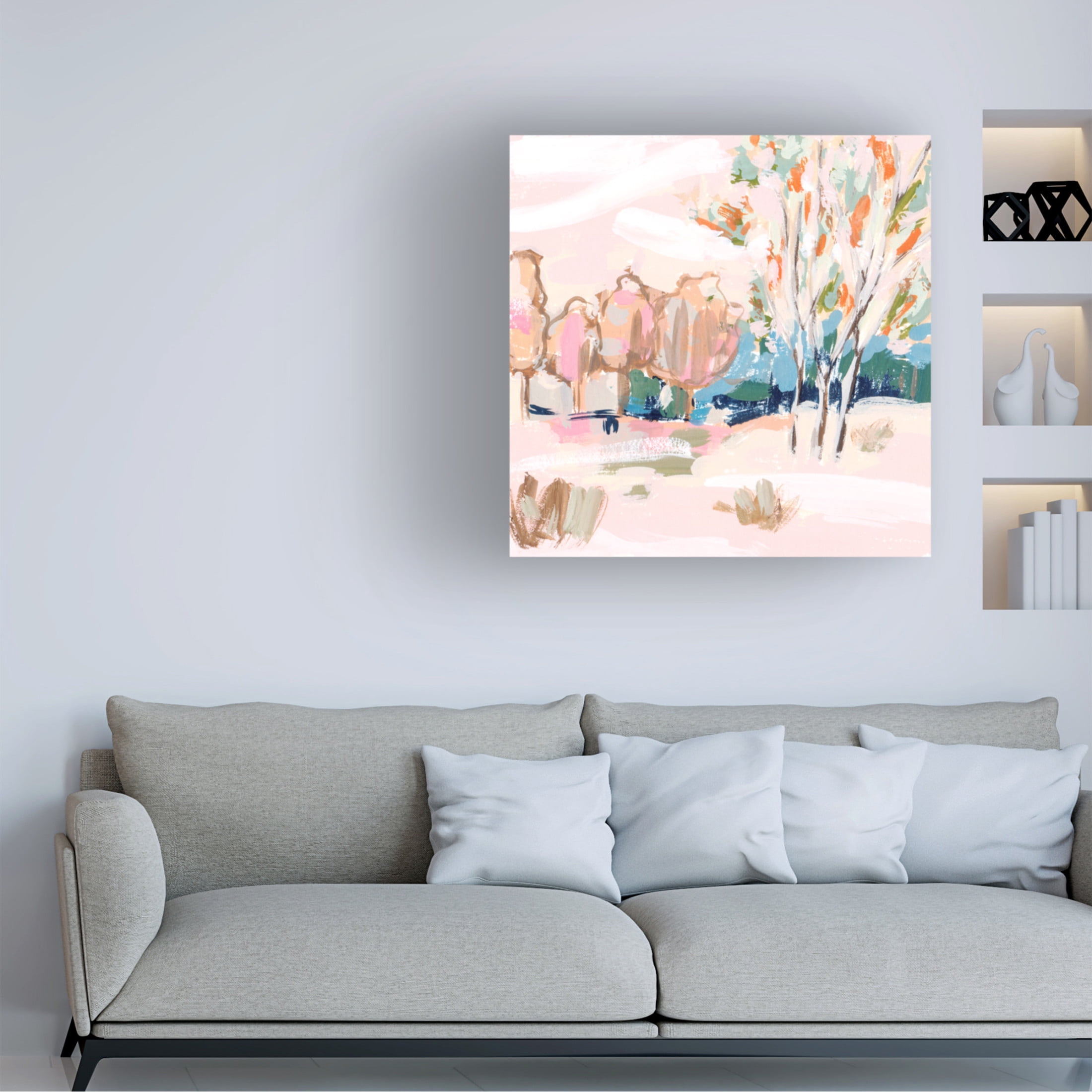 Canvas Wall Art - Melissa Wang 'Cherry Spring IV' Wall Art for Living Room, Bedroom, or Office Décor by Trademark Fine Art - 14 x 14 Inches