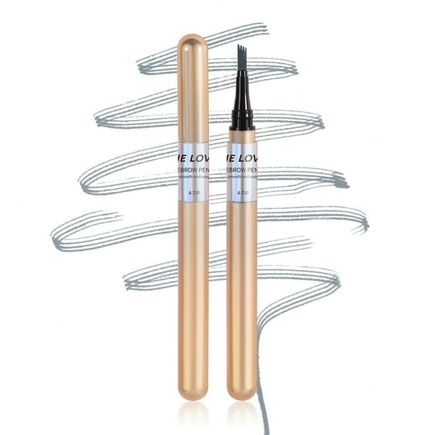 Lápiz de cejas líquido de larga duración con punta de cuatro horquillas | Bolígrafo para microblading de cejas | Aspecto natural | Aplicador de punta precisa en forma de horquilla | Resistente al