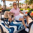 thumbnail image 3 of Golf Cart Seat Covers for 2 Seater,Blue Stripe Microfiber Cart Seat Towel Blanket,Geometric White Coastal Wave Modern Ocean Absorbent Breathable Non Slip Bench Seats Protector for Golf Course 51"x31", 3 of 9