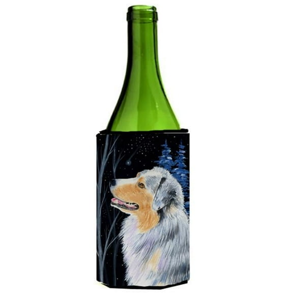 Starry Night Australian Shepherd Wine bottle sleeve Hugger