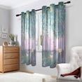 thumbnail image 2 of Yayeee Window Curtains Light Filtering 63"x52" Grommet Panel Pair Home Living Room Decor, Purple Forest Scene, 2 of 7