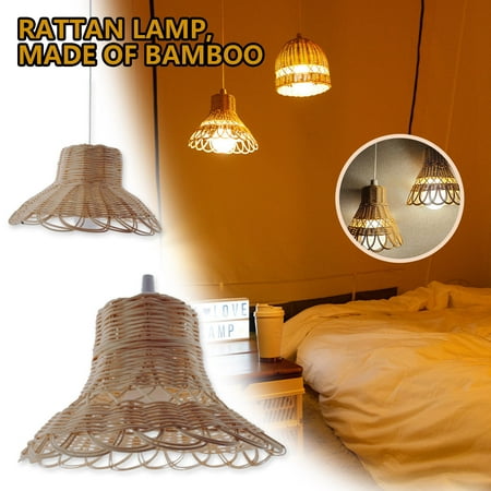 

WNG Rattan Chandelier Home Stay Real Rattan Weaving Decorative Handmade Lampshade