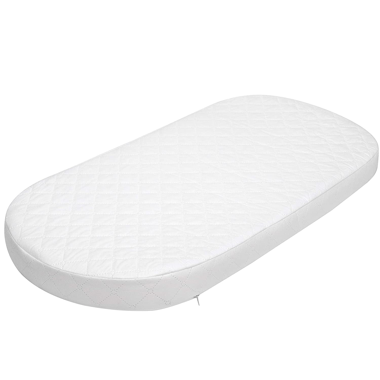 76 X 34 X 3.5 cm Moses Basket Foam Mattress Bassinet Baby PRAM Oval Fully Breathable Quilted Size
