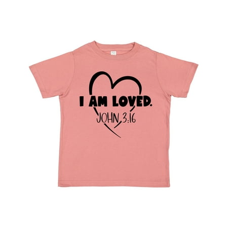 

Inktastic I Am Loved John 3:16 Design with Heart Gift Toddler Boy or Toddler Girl T-Shirt