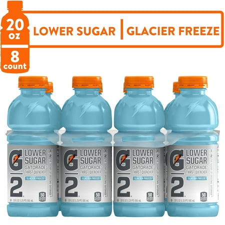 Gatorade G2 Thirst Quencher Lower Sugar Glacier Freeze Sports Drink, 20 fl oz, 8 Count Bottles