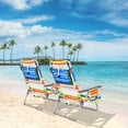 thumbnail image 4 of Costway 4-Pack Folding Backpack Beach Chair 5-Position Outdoor Reclining Chairs with Pillow Yellow, 4 of 10