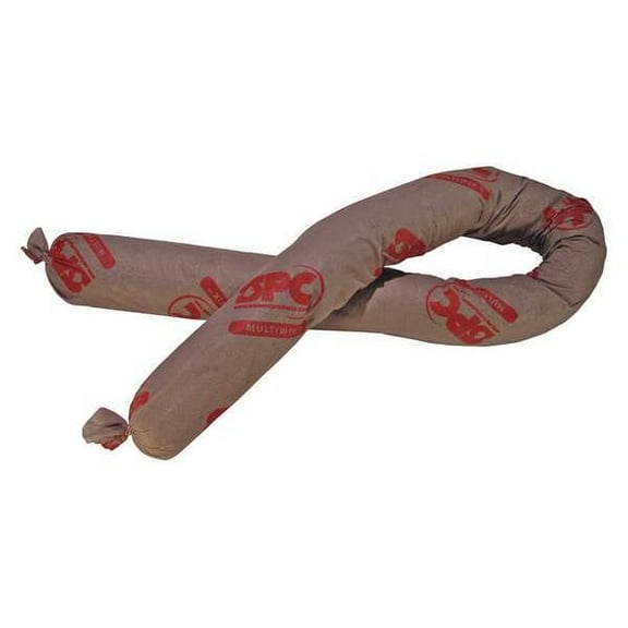 Brady Sorbent Sock, 40 gal, 3 in x 48 in, Universal, Brown, 40 PK MS-50