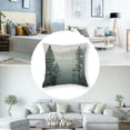 thumbnail image 5 of nygtbtfer  Forest Throw Pillow Cushion Cover, Panorama of a Valley and Mystic Forest of Pine Trees Natureme, Decorative Square Accent Pillow Case, Green Eggshell White, 5 of 7