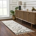 thumbnail image 6 of Hauteloom Deren Living Room, Bedroom Bohemian Shag Area Rug - Soft Shaggy Farmhouse - High Plush Pile - White, Black, Cream, Light Beige, Bone - 5'3" x 7', 6 of 17