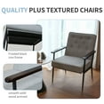 thumbnail image 3 of Accent Sofa Chair Fabric Accent Chair Metal Tapered Leg Modern Comfy Decorative Single Sofa with Arm Side Chair Slipper Chairs for Living Room Bedroom Club Leisure Sofa Upholstered Sofa Chairs, Grey, 3 of 6