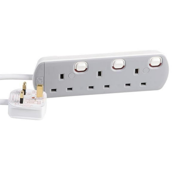PRO ELEC - 3 Way Extension Lead, 1m Individually Switched