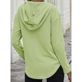 thumbnail image 6 of Liacowi Women Waffle Sweatshirts Solid Color Loose Casual Hoodies Pullovers Long Sleeve Tops Streetwear, 6 of 9