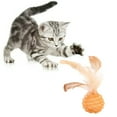 thumbnail image 4 of Cat Feather Ball Funny Interactive Training Cat Teaser Ball Cat Feather Toy, 4 of 9