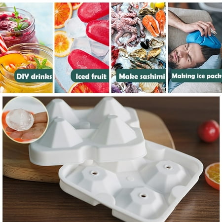 

4 Grids Masonry Ice Tray Ice Maker Square Pudding Jelly Square Mould Ice Tray White