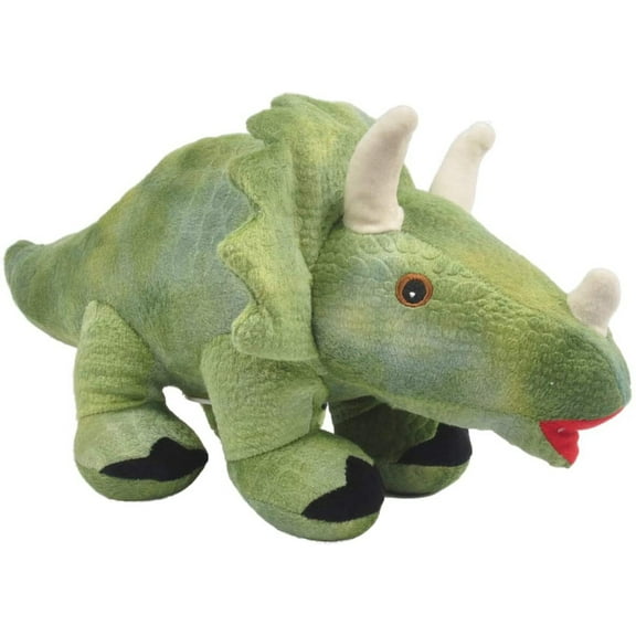 15 x 8” Dinosaur Plush Green Triceratops Coin Bank