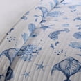 thumbnail image 4 of Levtex Home - Batik Ocean Quilt Set - King/Cal King Quilt (106x92in) and 2 King Shams (20x36in) - Coastal Sealife - Indigo, White - Reversible - Cotton, 4 of 4