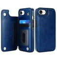 thumbnail image 5 of Compatible with iPhone 16e Case, with PU Leather Credit Card Holder Magnetic Back Stand Cell Accessories Flip Purse Slim Design Phone Cover for iPhone 16e Women Men, Darkblue, 5 of 11