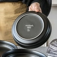 thumbnail image 5 of over&back Rim Dinnerware Set - Stoneware Dishes - Comes with 4 Dinner Plates, Salad Plates, Cereal Bowls, and Dinner Bowls - 16-Piece All-Occasion Place Settings - Serves Four - Semi-Matte Black, 5 of 10
