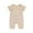 Khaki, variant on Generic Baby Boy Girl Ribbed Romper Short Sleeve Rainbow Patter Jumpsuit Outfits Clothes Summer Bodysuit for 0-2Years