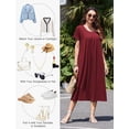 thumbnail image 2 of Ekouaer Cotton Nightgowns for Women with Pockets Midi Night Gowns for Sleeping Plus Size House Dress Lounge Dress, 2 of 6