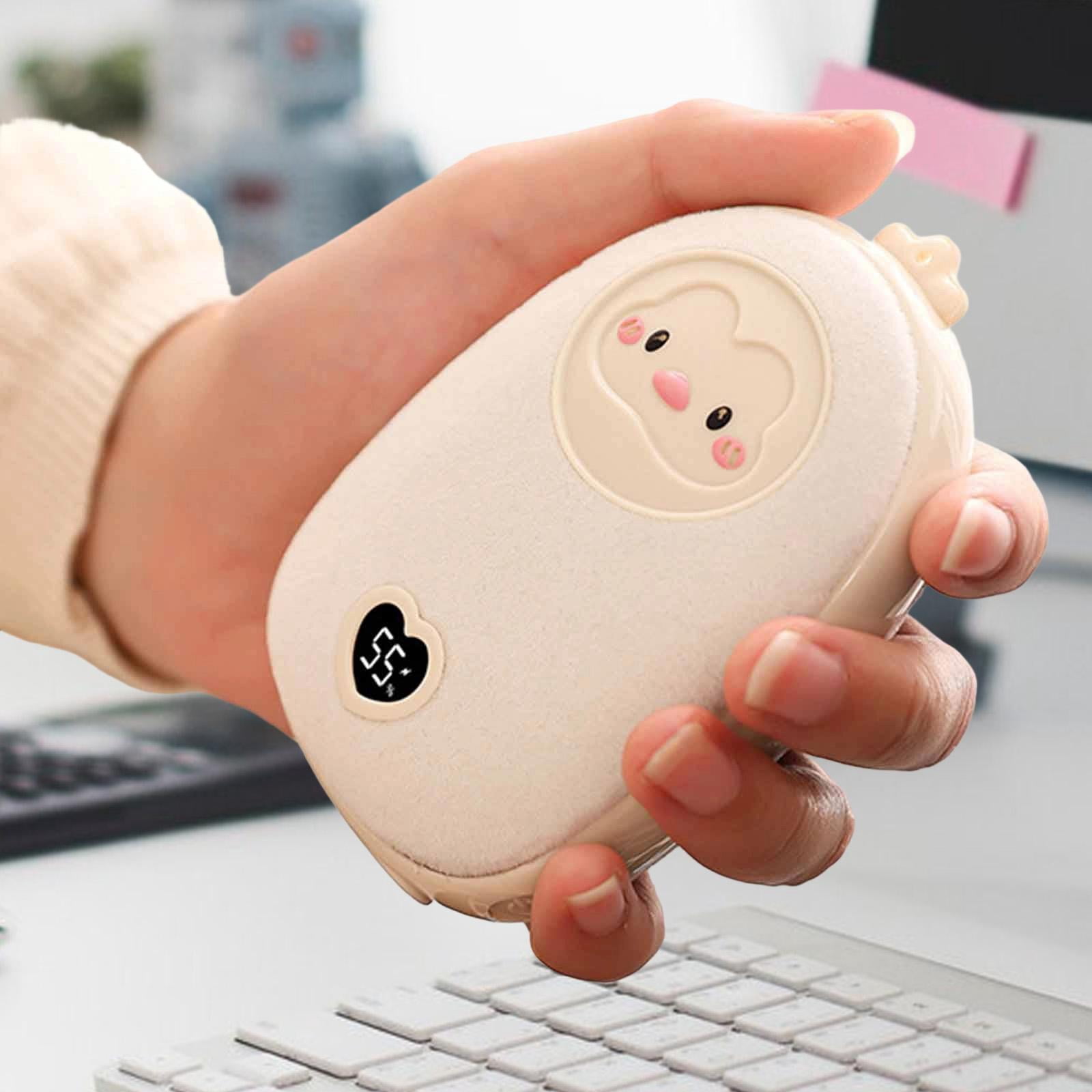 funtasica Hands Warmer Electric Hand Warmer Rechargeable Portable Pocket Heater Indoor Reusable NTC Constant Temperature Three Adjustable Temperature Settings for Skiing Winter Camping Beige