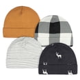 thumbnail image 1 of Gerber Essentials Gorro Algodón Orgánico Set 4 Piezas bebé Recién Nacido, 1 of 5