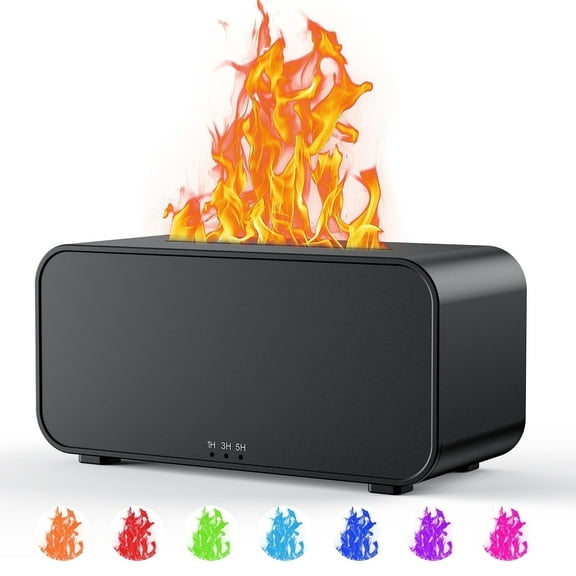 Noahstrong Flame Diffuser, Essential Oil Diffuser 7 Colors Ultrasonic Cool Mist Humidifier with Timer and Non-slip Mats for Home Room