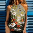 thumbnail image 2 of Summer Halter Tops for Women - Womens High Neck Tops Trendy Casual Loose Tanks Printed Ladies Halter Vest Shirts, 2 of 7