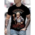 thumbnail image 1 of T-Shirt Mode Imprimé 3D pour Hommes, Polyester Col Rond Décontracté, Tissu Tricoté Coupe Régulière avec Légère Élasticité, avec Humour Grincheux pour Adulte, Hommes, Femmes, Adolescent, Adolescent, 1 of 5