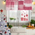 thumbnail image 5 of Pink Geometric Curtain Valances for Windows, Kitchen Valance Window Treatments Panel 2 Pack, Watercolor Ombre Modern Abstract Art Rod Pocket Short Curtains for Bathroom Bedroom 42 x 18 Inch, 5 of 8