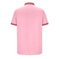 thumbnail image 4 of Elvqul Mens Work Shirts Short Sleeve Plaid Holiday T-Shirts Polo Big and Tall Collared Pink Polo Shirts, 4 of 5