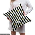 thumbnail image 4 of Ambesonne Striped Fabric by the Yard Upholstery, Vertical Lines Stars, 3 Yards, Black White and Yellow, 4 of 4