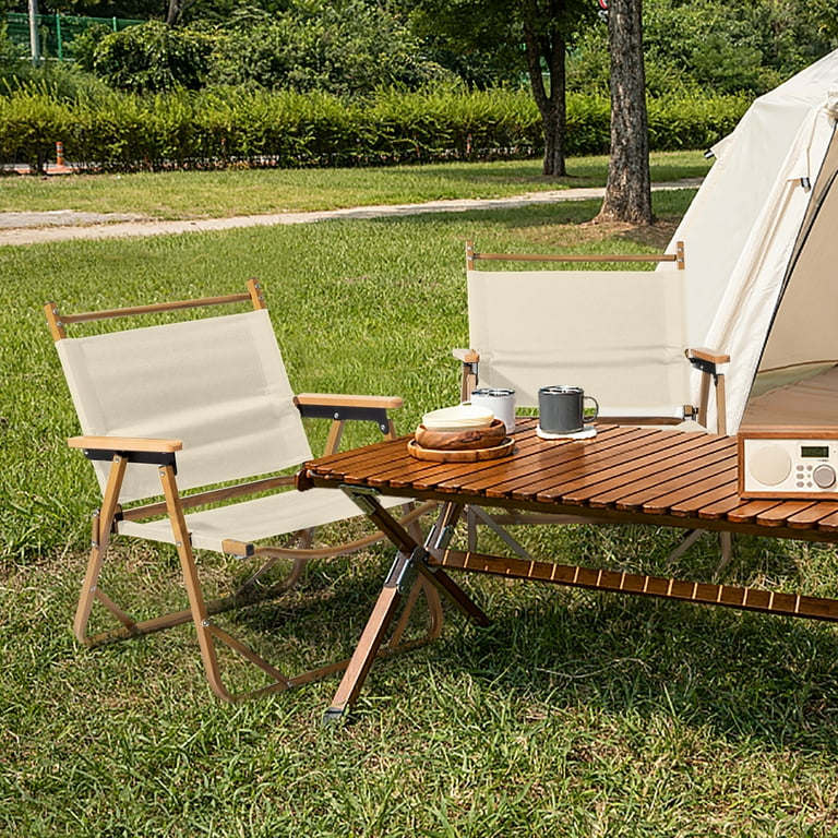 Gzxs Large Folding Camping Chairs Aluminum Frame 600D Oxford Fabric Wood Grain Spray Paint Camping Chair Lawn Chairs Outdoor Portable Ultralight Camping Chair for Camping Picnics Khaki Walmart
