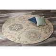 thumbnail image 3 of LR Home Aiden 7'3" Round Silver/Cream Floral Wool Indoor Area Rug, 3 of 7