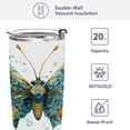 thumbnail image 4 of 20oz Stainless Steel Tumbler with Straw, Double Wall Insulated Travel Tumbler Intricately Butterfly, 4 of 7