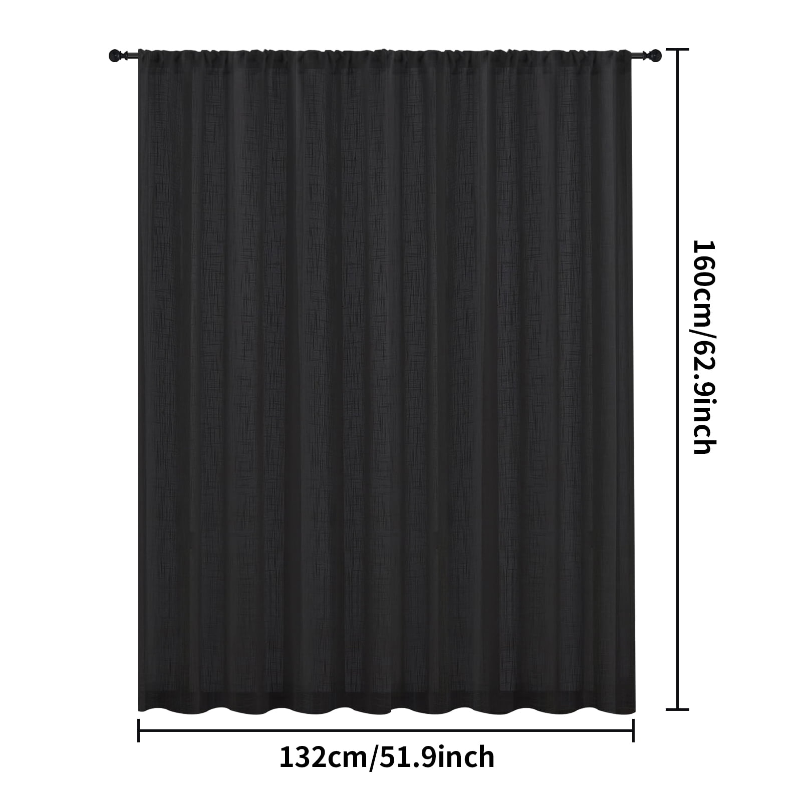 Linen Curtains for Living Room 2Panel Set Rod Pocket Light Filtering Privacy Neutral Semi Sheer Flax Linen Curtains Rustic Farmhouse Boho Decor Cotton Textured Gauze Drapes 52x63 Inch