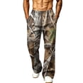 thumbnail image 7 of Havenx Camo Sweat Pants for Men Wide Leg Dry Leaf Print Elastic Waist Pants with Pockets Open Bottom Camouflage Trousers Athletic Jogger Workout Casual Fashion Streetwear,Camel 3XL, 7 of 7