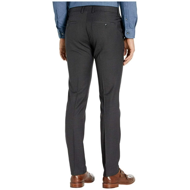 Kenneth Cole Reaction - Kenneth Cole Reaction Stretch Micro Check Houndstooth Skinny Fit Flat