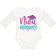 thumbnail image 3 of Inktastic Nicu Graduate with Cap and Hearts in Purple Pink and Blue Girls Long Sleeve Baby Bodysuit, 3 of 5