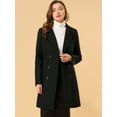thumbnail image 3 of Abrigo Largo De Invierno Solapa Con Muesca Doble Botonadura Para Mujer Negro XL, 3 of 6