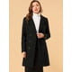 thumbnail image 3 of Abrigo Largo De Invierno Solapa Con Muesca Doble Botonadura Para Mujer Negro XL, 3 of 6