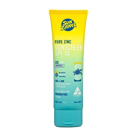 Sun Zapper Pure Zinc Mineral Sunscreen SPF 50, Reef Safe, 3.52 oz