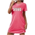 thumbnail image 1 of Tnhcen Robe de Nuit Halloween Grande Taille Incluse Imprimé Dessin Animé Manches Courtes Col Rond Polyester Spandex Extensible P-2TG pour Chaque Femme, 1 of 5