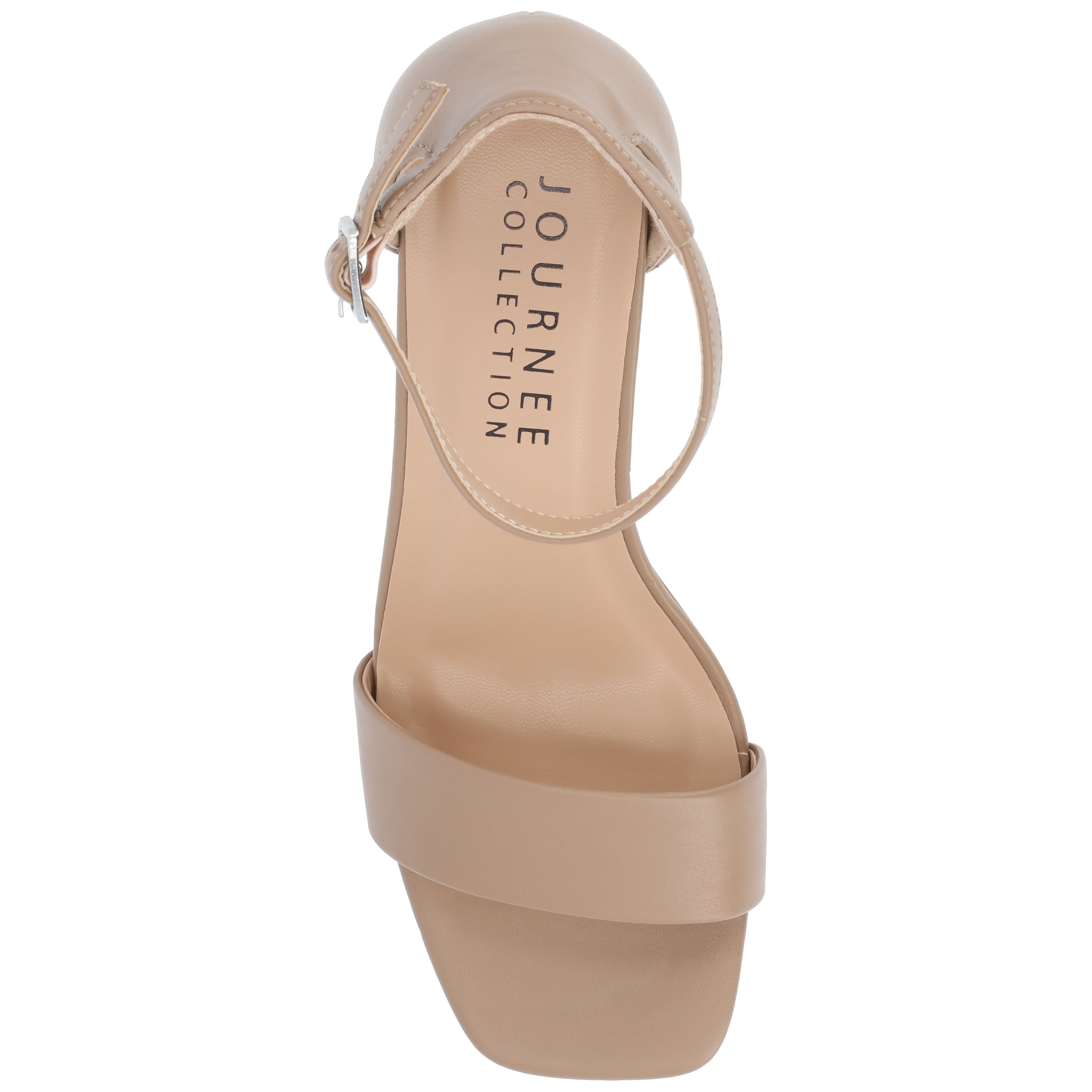 Journee Women's Valenncia SuperNatural Shades Wide Width Open Square Toe Ankle Strap Sandals