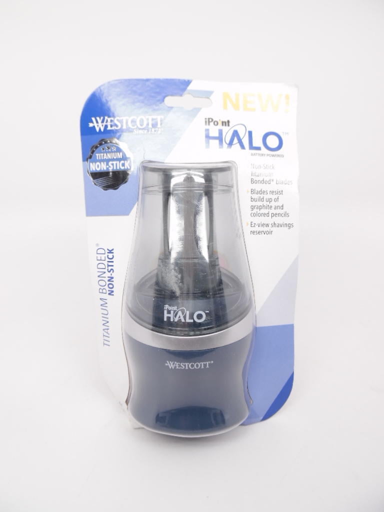 Westcott iPoint Halo Electric Pencil Sharpener, Navy Titanium Bonded