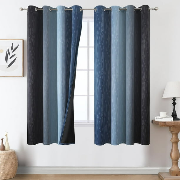 Cortinas Estelar Textiler Ombre Blackout Azul Marino 160x160 cm