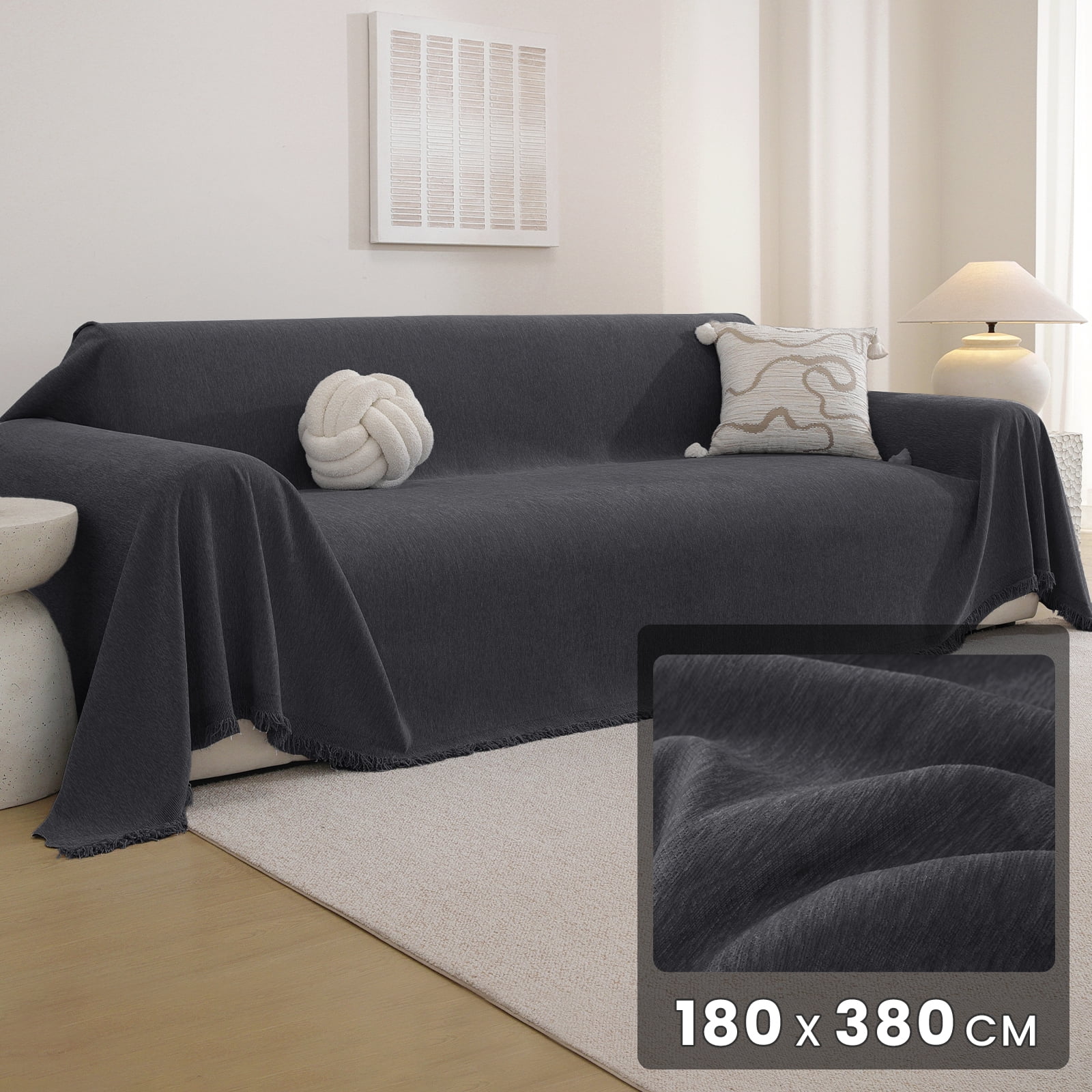 JIATER Sofa Cover Slipcover Couch Cover Durable Furniture Protector for Pets Home Decor 71"x150" Dark Gray