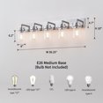 thumbnail image 2 of KAWOTI 5-Light Chrome Vanity Light with Clear Glass Shade, 2 of 7