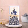 thumbnail image 4 of Tarjeta de invitación de boda cortada con láser para novia y novio, tarjetas de felicitación, sobres personalizados con cinta, suministros para fiestas de boda, 1 unidad, 4 of 4