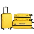 thumbnail image 2 of 3 Piece Luggage Sets ABS Lightweight Suitcase with Two Hooks, Spinner Wheels, TSA Lock, (20/24/28), Yellow, 2 of 20